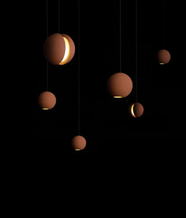 Cement Ceiling Light - Moon & Planet Ball Pendant
