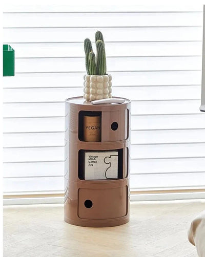 Barrel Storage Side Table - Colorful Chest Drawers Compact Storage