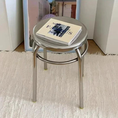 Stainless Steel Stool - Minimalist Metal Accent Seat