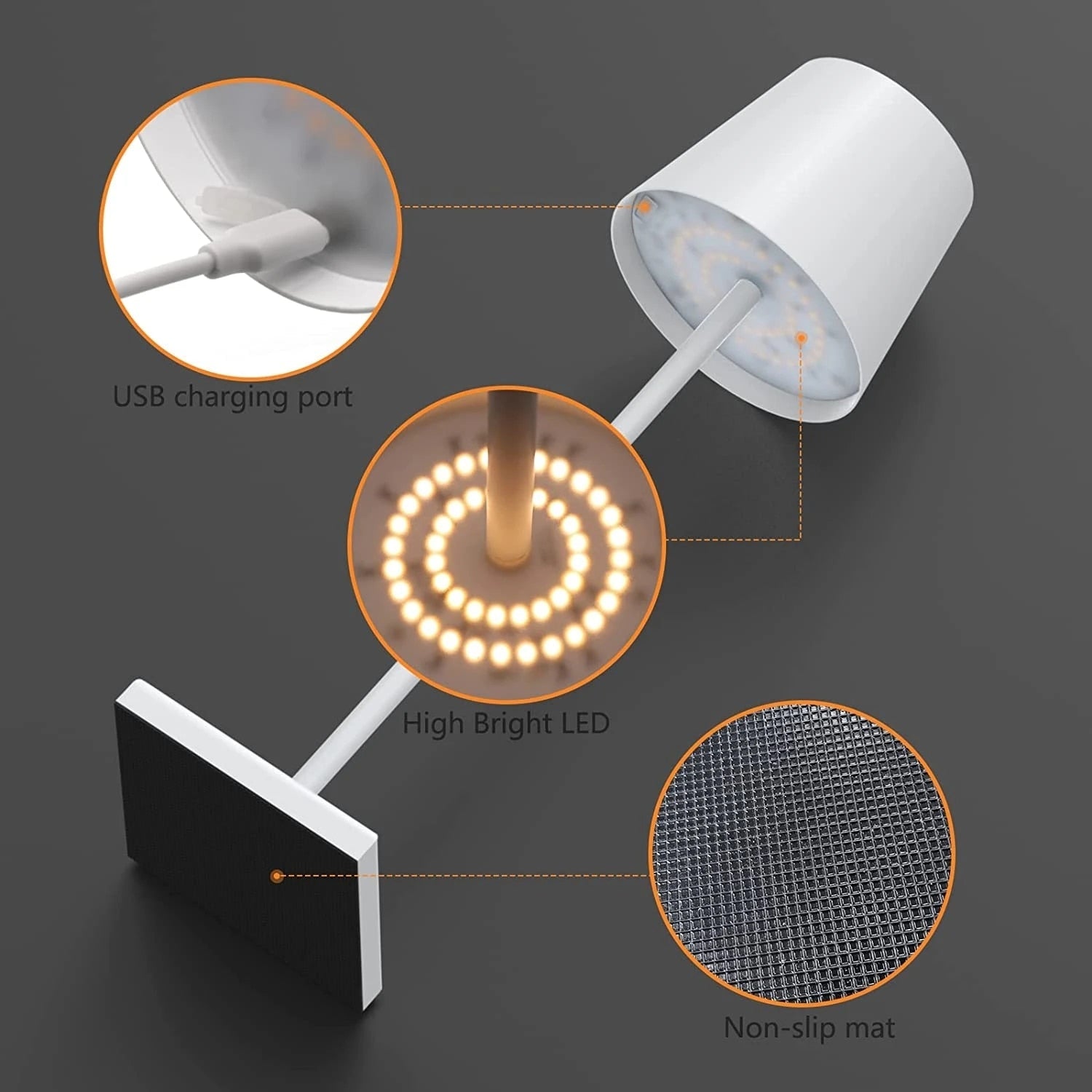 Cordless Touch Lamp | Contemporary Hotel Style Lighting