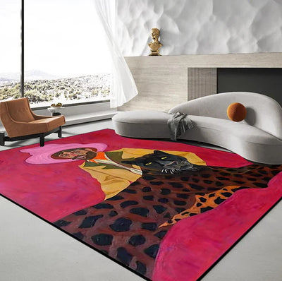 Vintage Area Rug - Artistic Retro Carpet Mat
