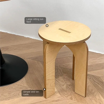 Vintage Cross-Leg Stool - Wooden Low Seat 16x18"