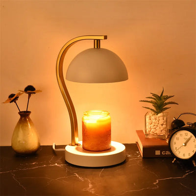 Golden Candle Warmer - Retro Curved Bar Stand Metal Lamp