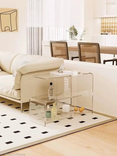 Acrylic Side Table – Retro Double Round Edge