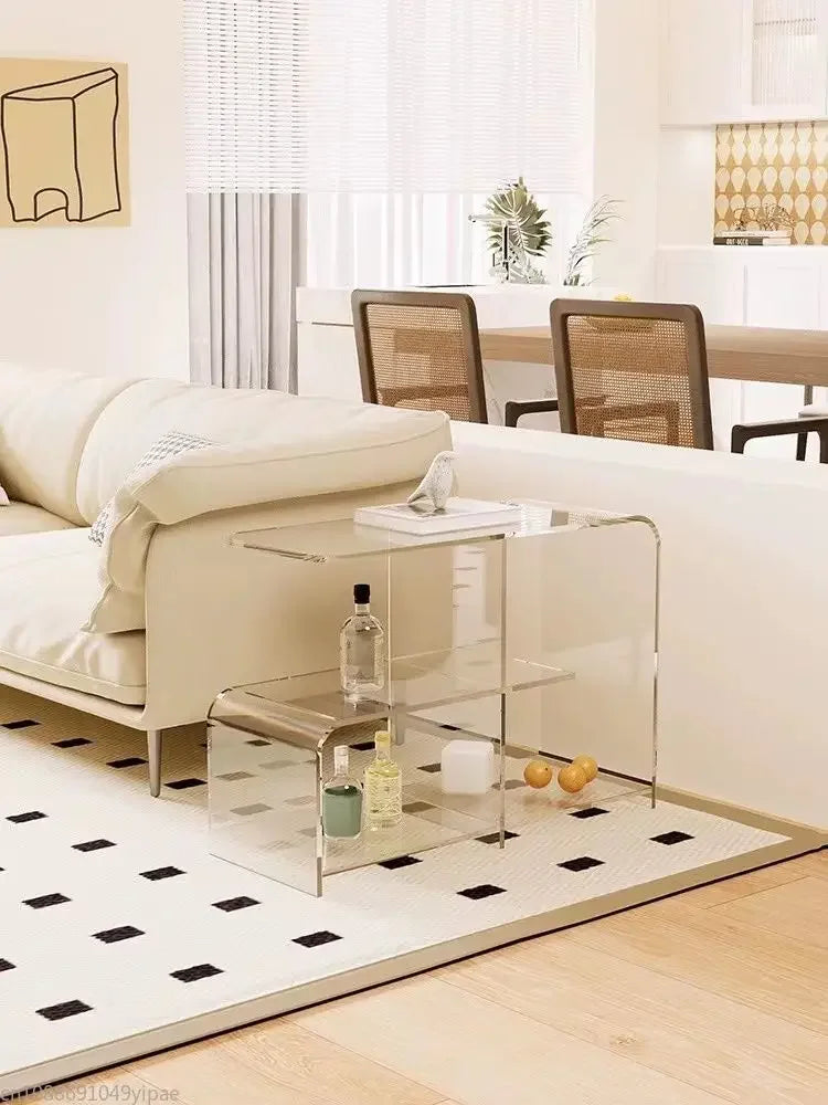 Acrylic Side Table – Retro Double Round Edge