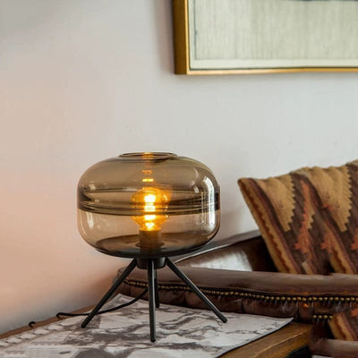 Transparent Glass Lamp – Modern Table Lamp With LED Bulb