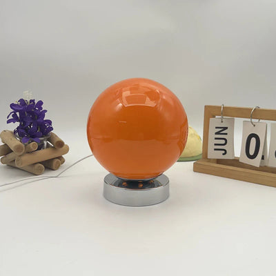 Retro Glass Table Lamp – Chrome Base, Touch Control