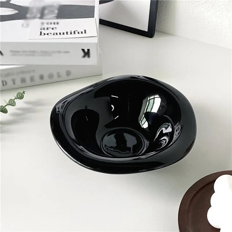 Ceramic Snack Bowl – Wave Rim Organic Shape Dish