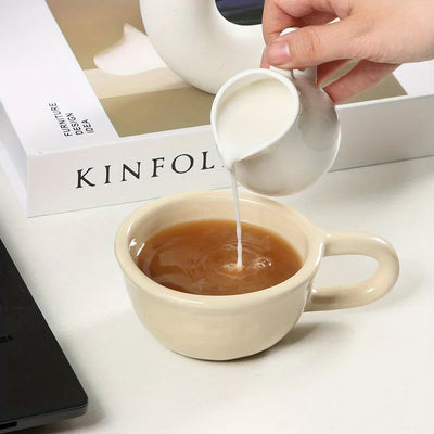 Ceramic Coffee Cup – Plaid Durable Mug 6.7oz