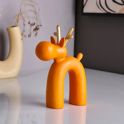 Rudolf Elk Figurine - Handcrafted Resin Holiday Decor