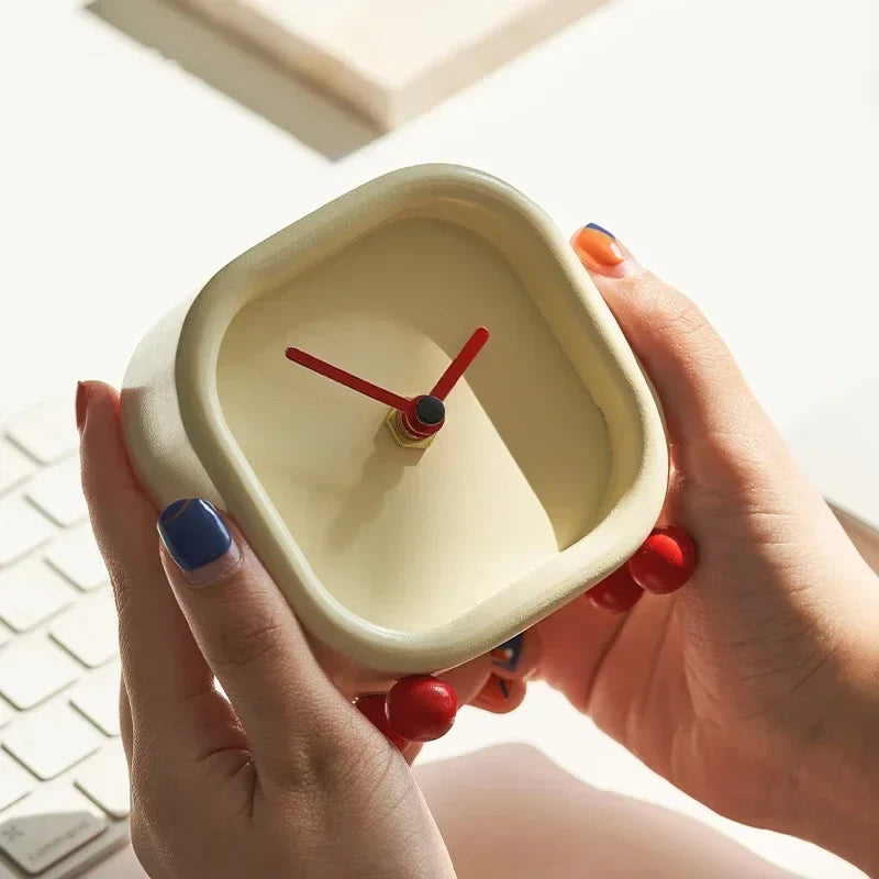 Red Ball Desk Clock - Minimalist Modern ABS