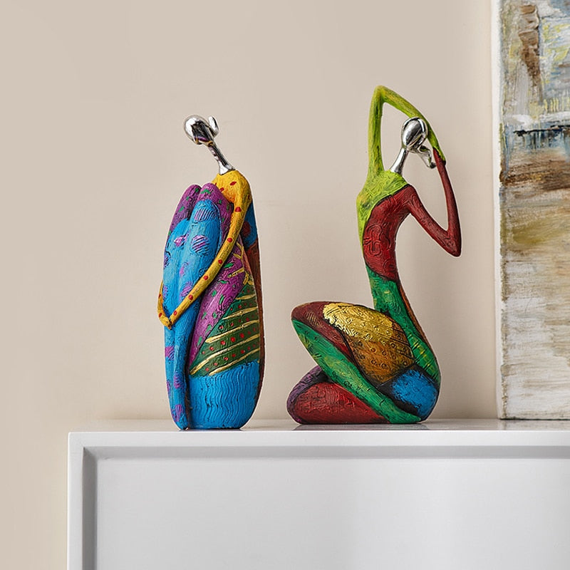 African Woman Figurine | Unique Abstract Resin Sculpture