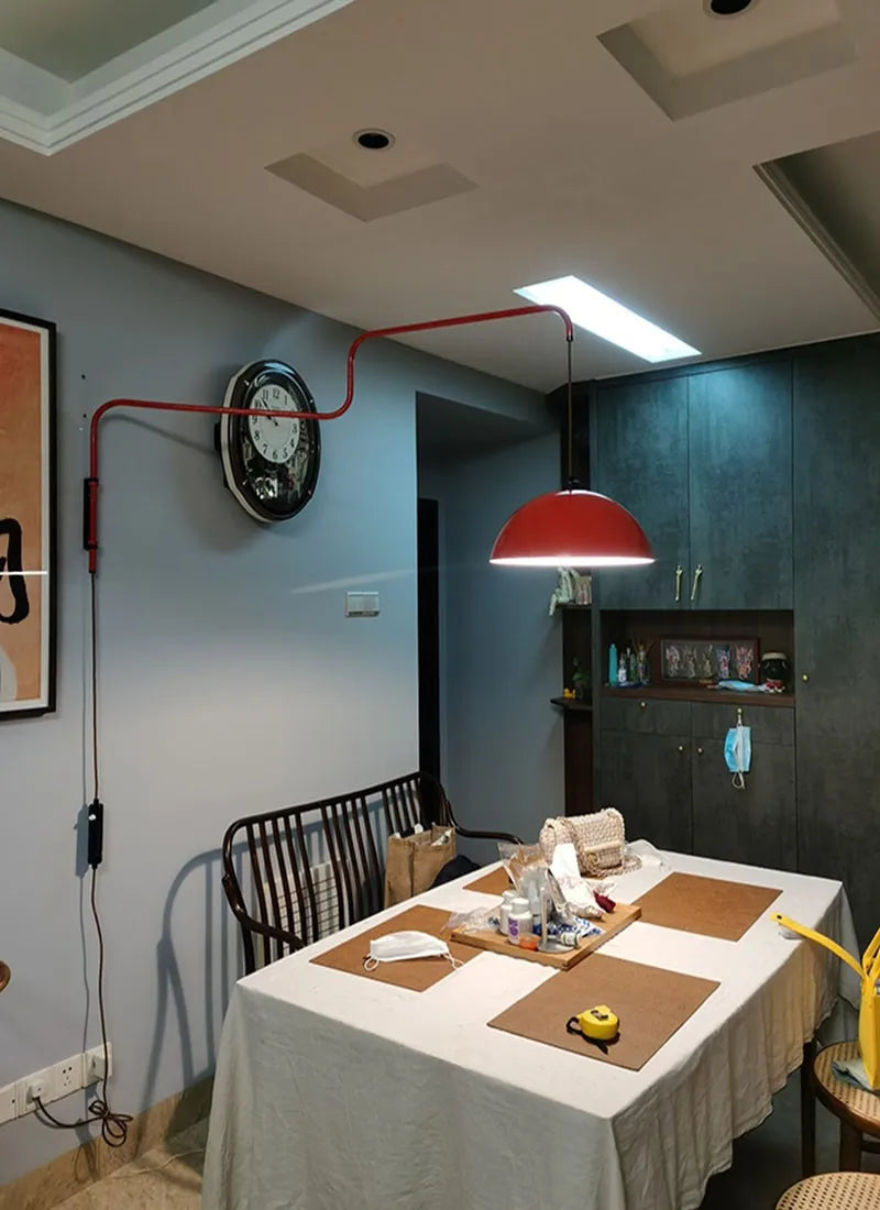 Industrial Pivot Wall Lamp - Adjustable Swing Arm Lighting Fixture