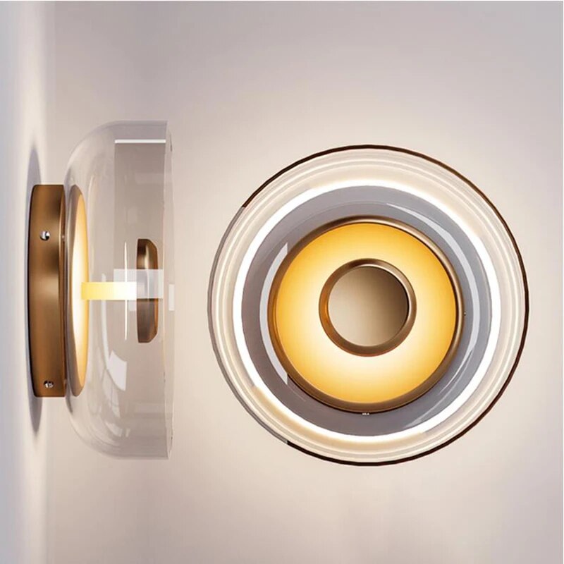 Glass Bowl Wall Lamp | Minimalist Warm White Wall Light