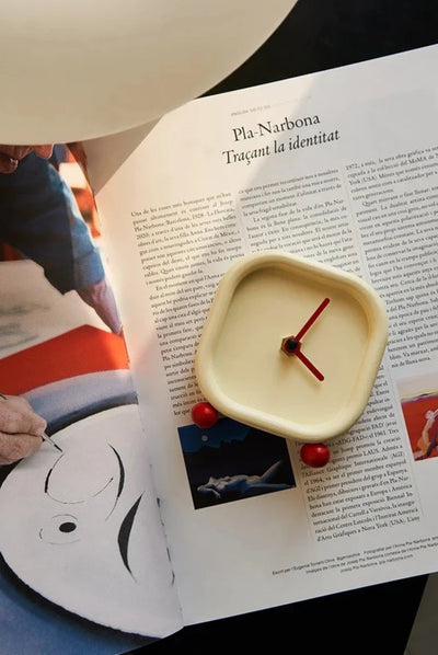 Red Ball Desk Clock - Minimalist Modern ABS