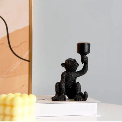 Monkey Candle Holder – Resin Decorative Decor