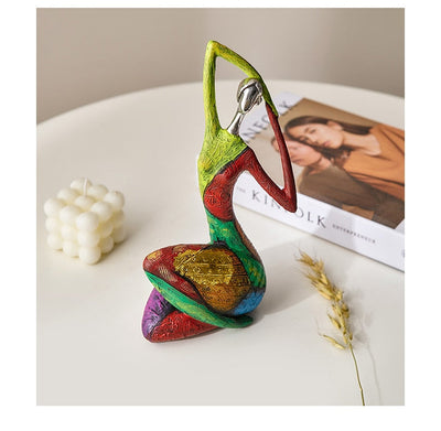 African Woman Figurine | Unique Abstract Resin Sculpture