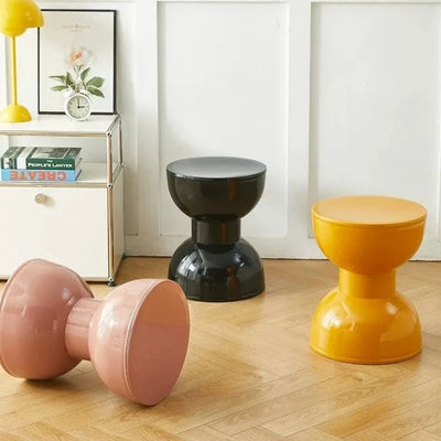 Nordic Hourglass Stool – Glossy ABS Side Table