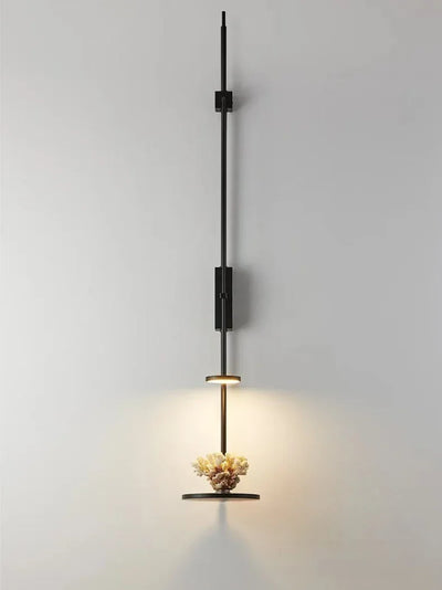 Black Metal Wall Lamp - Adjustable Spot Light With Shelf