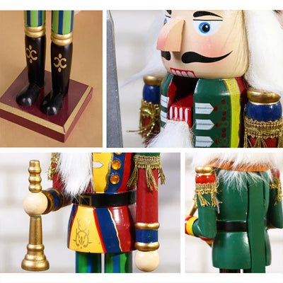 Wooden Nutcracker Puppet – Hand-Crafted Military Band 12 Inch Holiday Decor