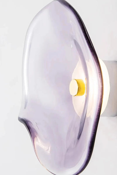 Minimalist Glass Wall Lamp - Bent Glass Fixture, LED Ambient Light