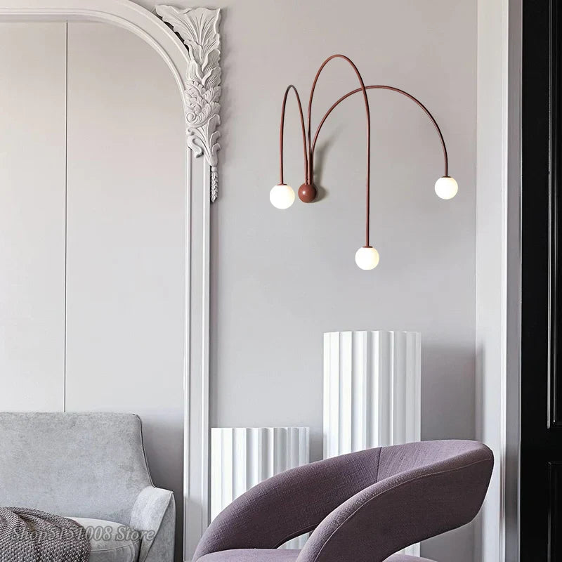 Italian Metal Wall Lamp - Modern 3 Branch Fixture