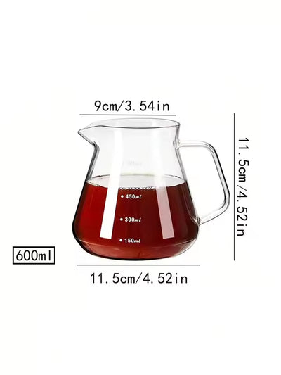 Pour Over Coffee Dripper Set with 600ml Glass Server