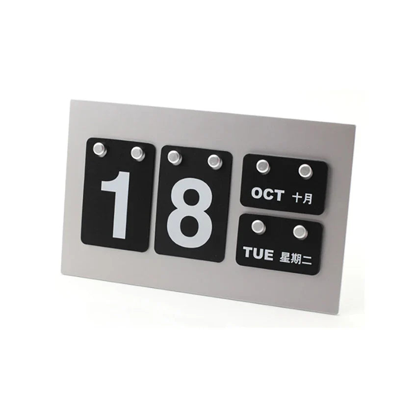 Vintage Metal Calendar - Classic Desktop Frame