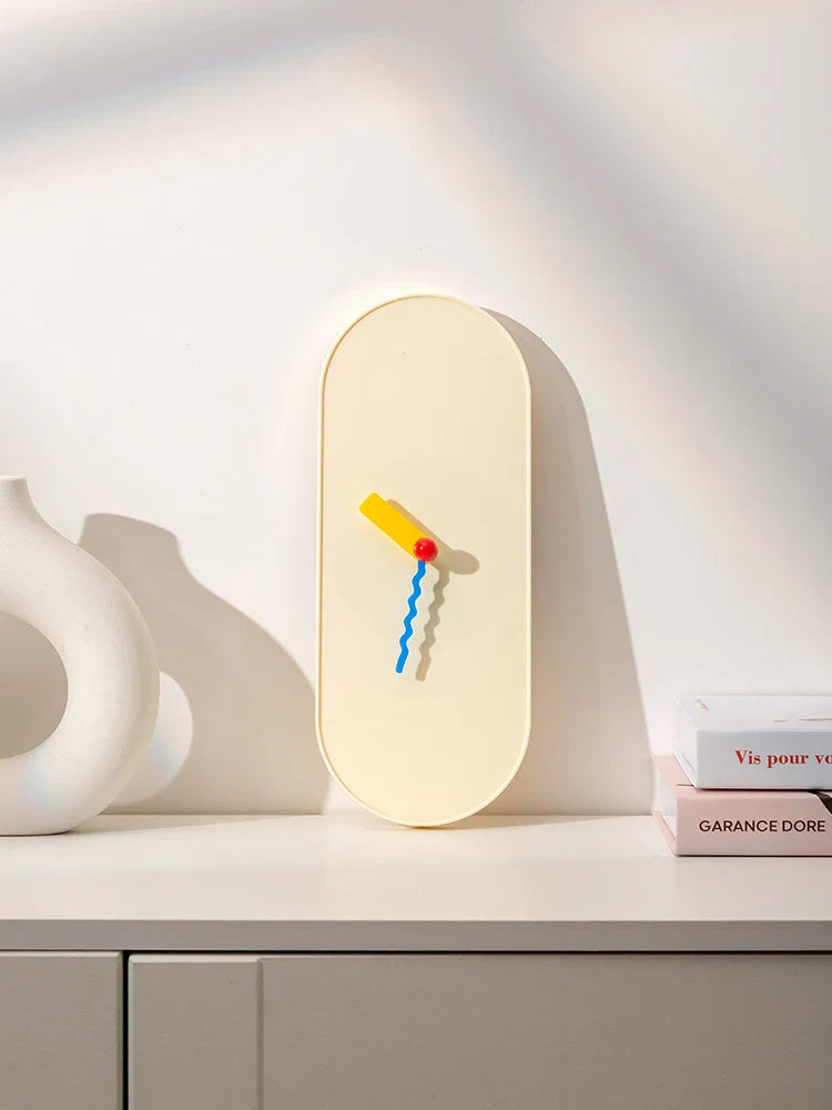Minimalist Wall Clock | Stylish Oval Quartz Decor 12x30cm