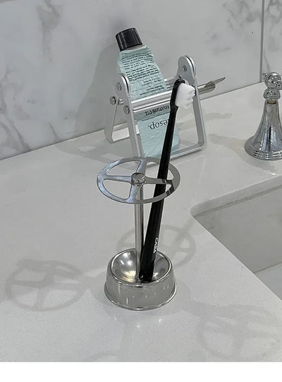 Vintage Toothpaste Holder | Compact Stainless Steel Tube Organizer