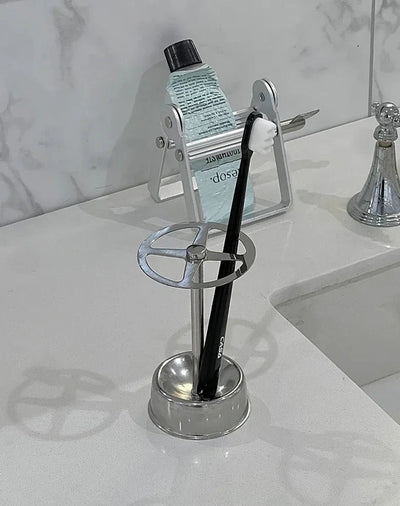 Stainless Steel Toothbrush Stand - Vintage Bathroom Organizer