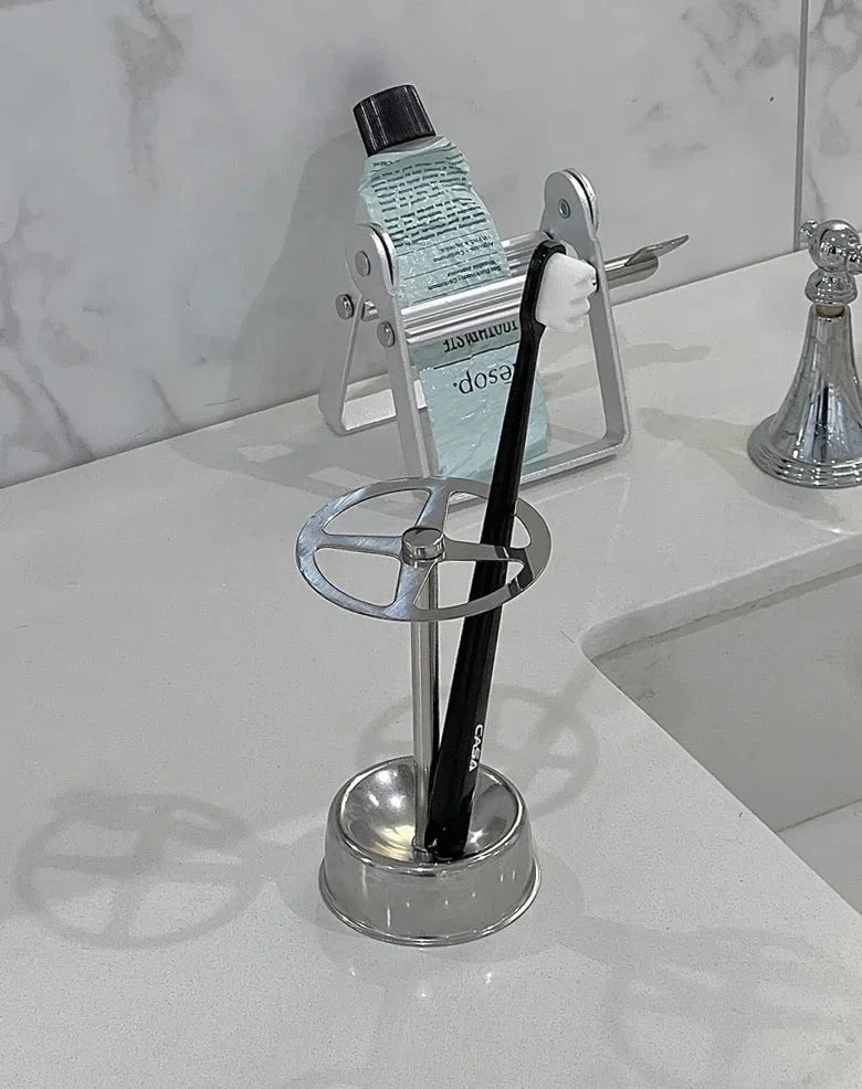 Stainless Steel Toothbrush Stand - Vintage Bathroom Organizer