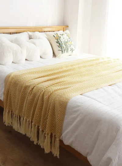 Jacquard Throw Blanket | Modern Striped Geometric Design