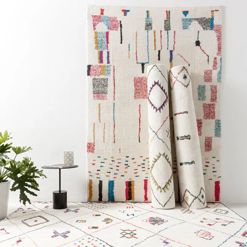 Morocco Style Rug – Abstract Area Rug, Handcrafted Art Carpet