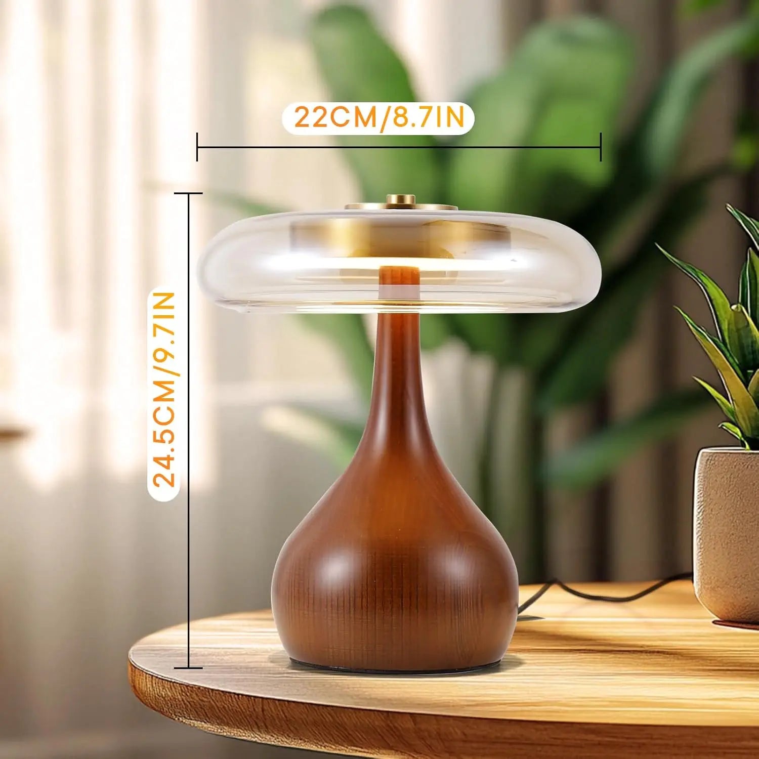 Copper Wood Desk Lamp – Modern LED Table Light