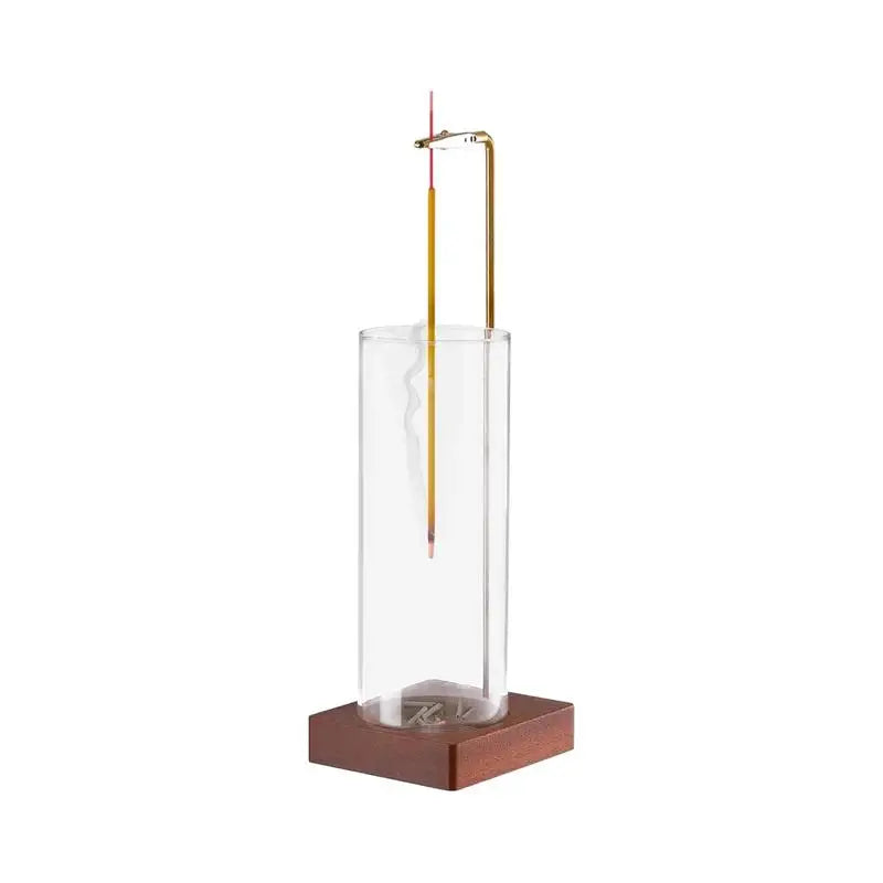 Glass Incense Holder | Clean Ash Container, Wood & Glass