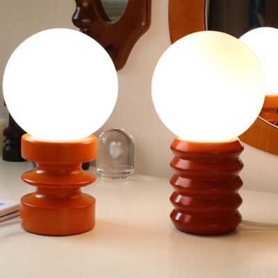 Atmosphere Table Lamp - Coil Shape Solid Wood Base