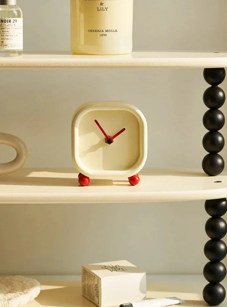 Red Ball Desk Clock - Minimalist Modern ABS