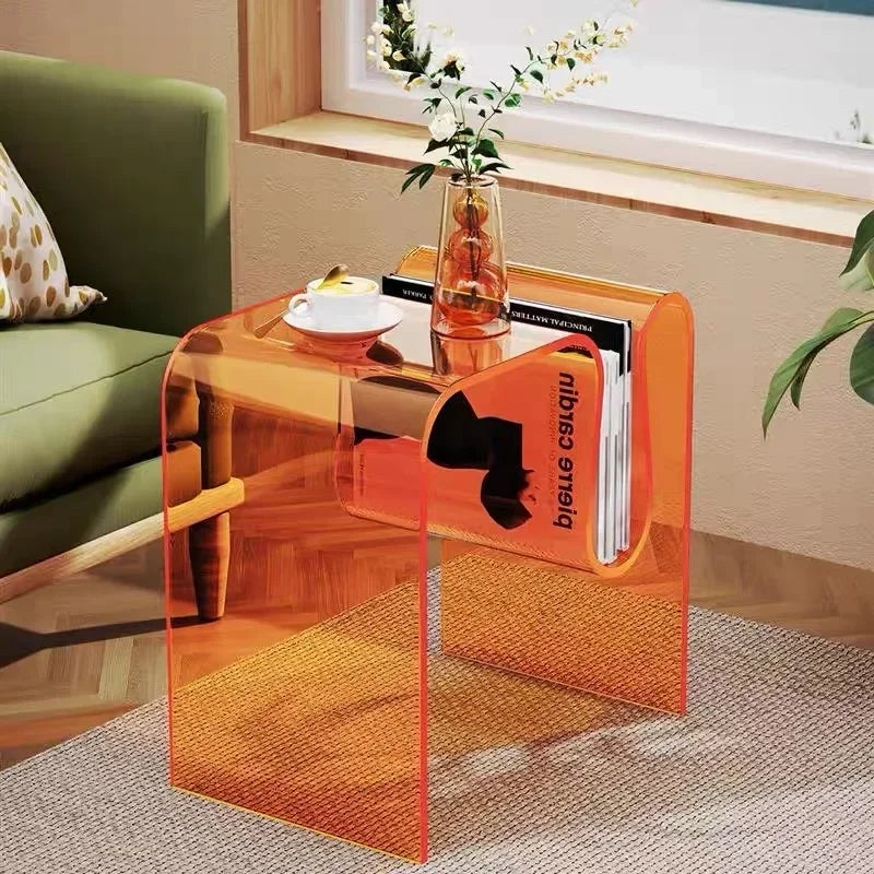 Acrylic Side Table - Nordic Bent Rack Design