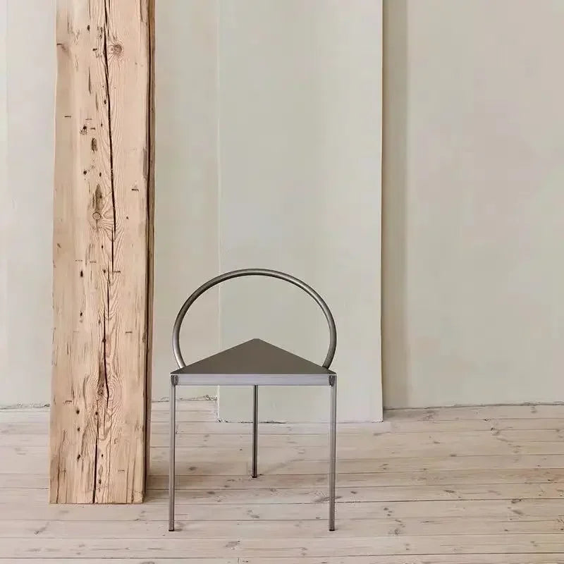 Italian Dining Chair - Minimalist Triangle Seat Metal