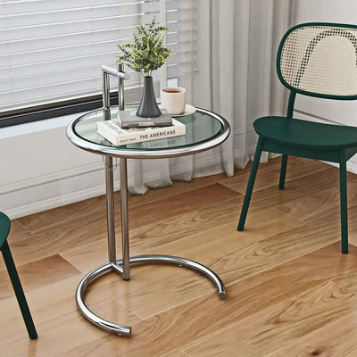 Adjustable Height Coffee Table – Stainless Steel Glass Top Side Table