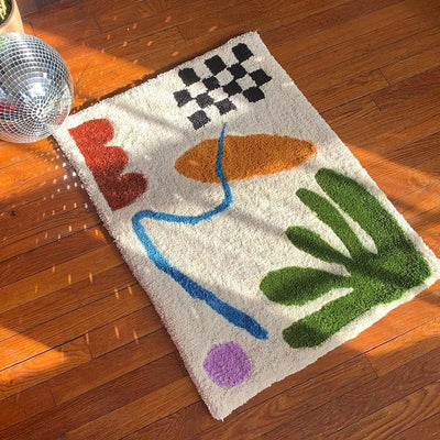 Hand Crafted Rug - Geometric Modern Art Design