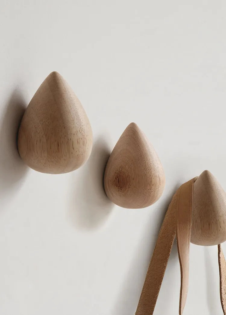Wood Rain Drop Hanger - Natural Elegant Closet Accessory