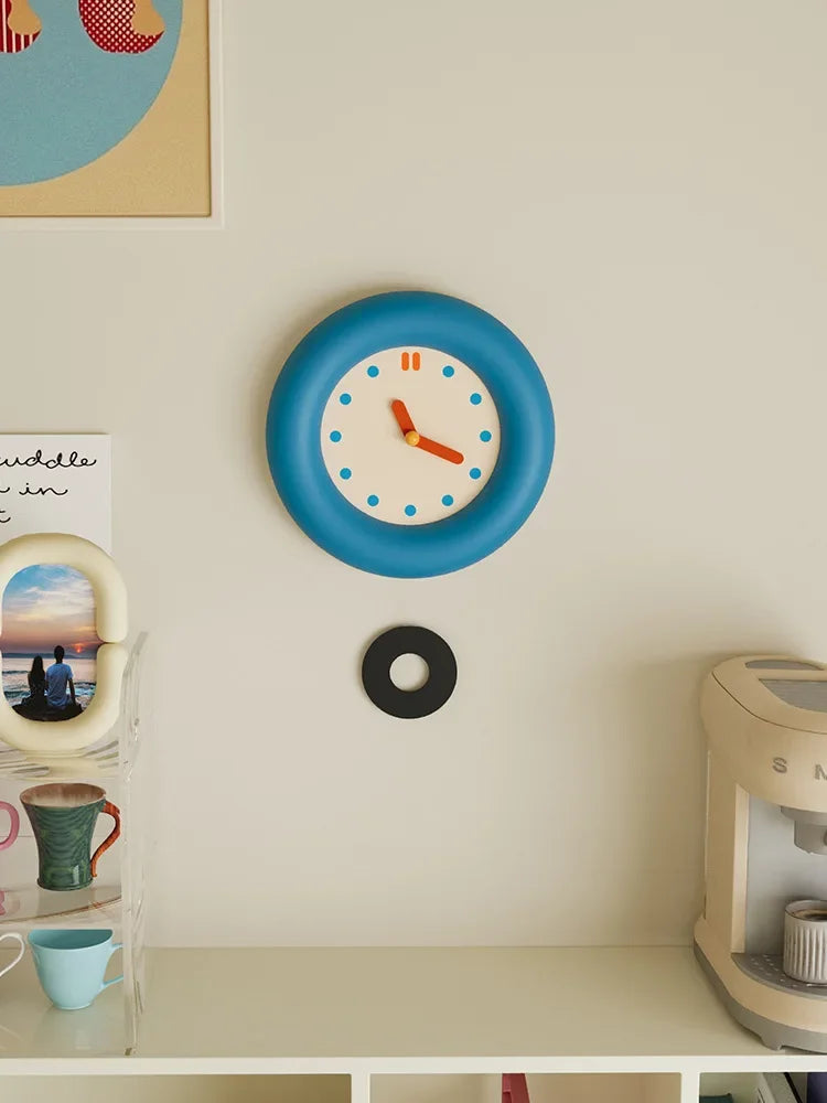 Pendulum Wall Clock - Japanese Minimalist Blue Design