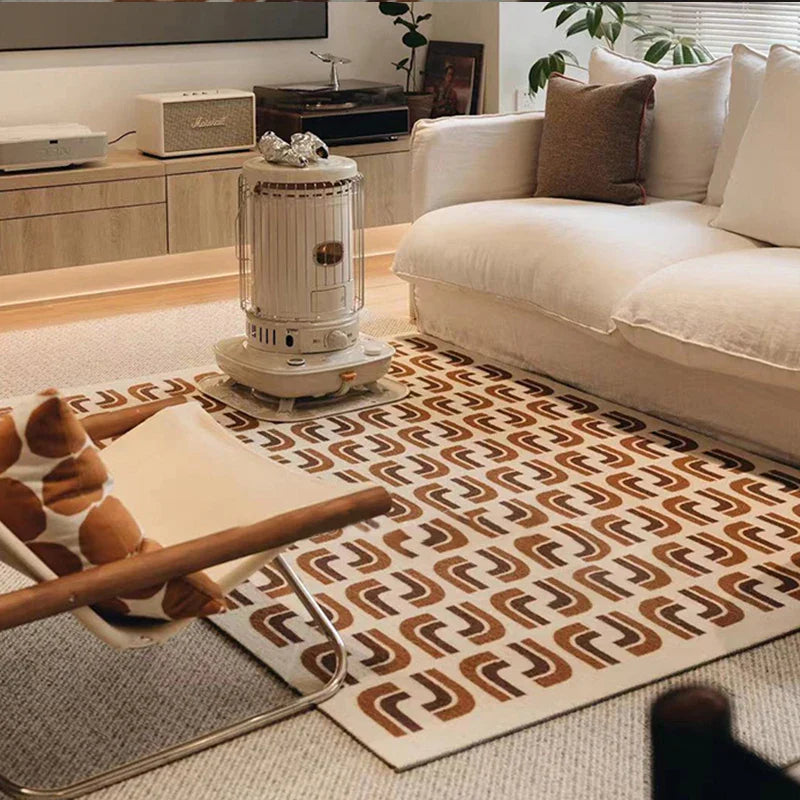 Mid Century Rug – Retro Patterned Area Carpet