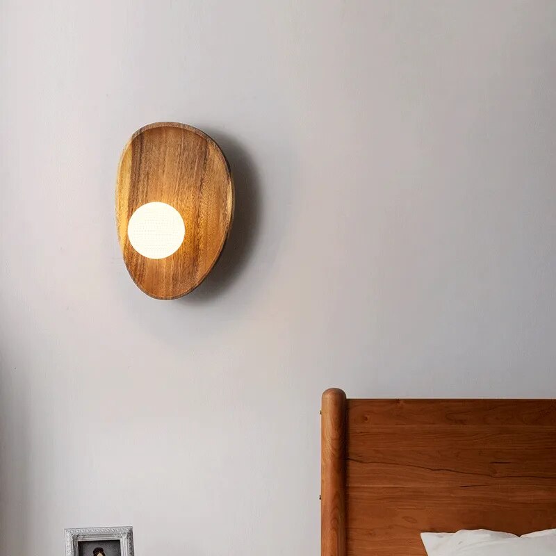 Japanese Wooden Wall Lamp | Traditional Solid Wood Lighting
