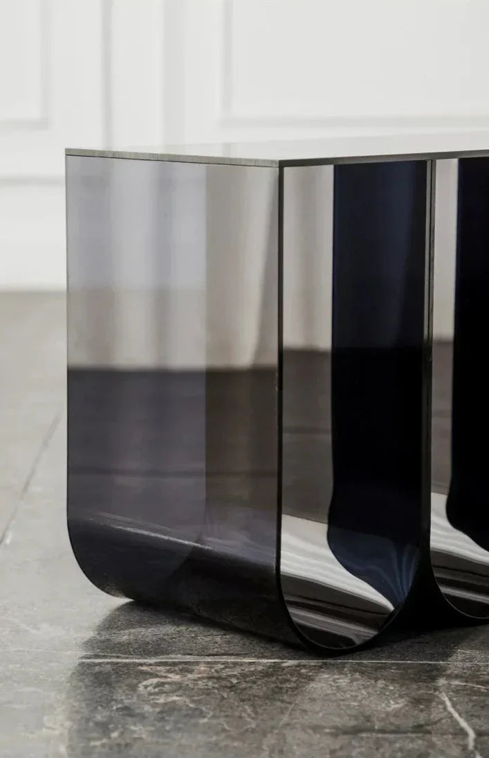 Acrylic Multipurpose Table - Embossed Design Clear Acrylic Side Table