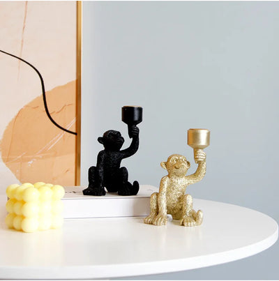 Monkey Candle Holder – Resin Decorative Decor