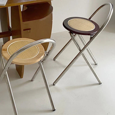 French Rattan Chair – Folding Dining Seat With Durable Woven Design