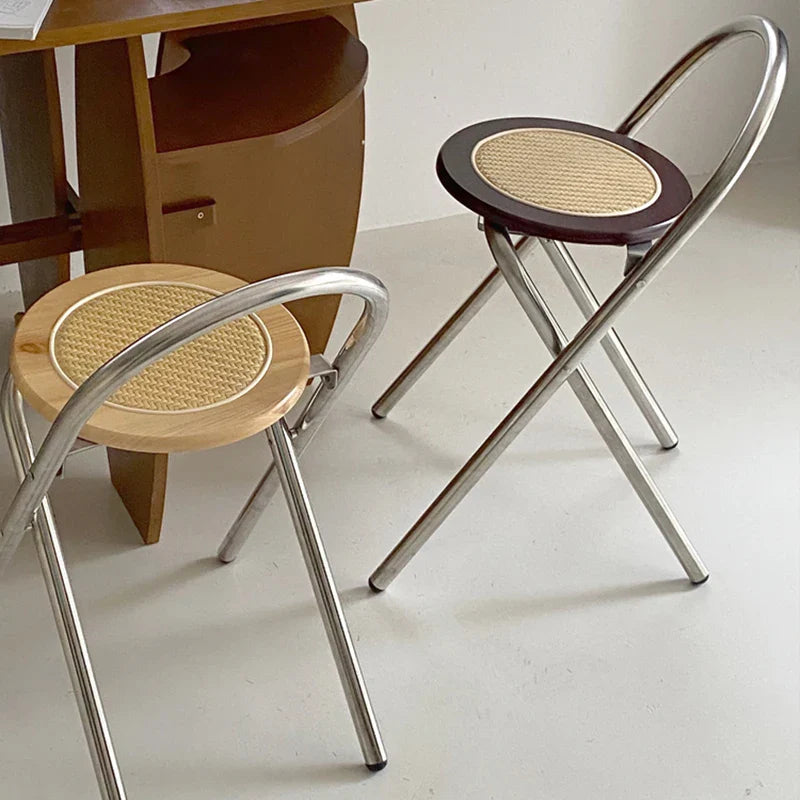 French Rattan Chair – Folding Dining Seat With Durable Woven Design
